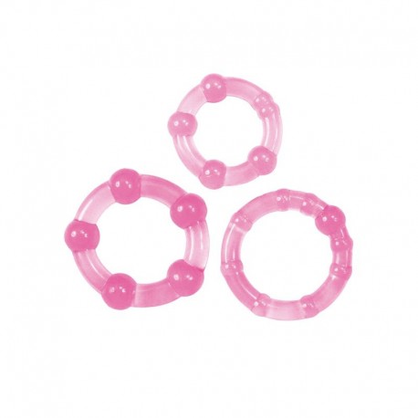 Kit di 3 anelli fallici Timeless Stud (rosa) - Toyz4lovers