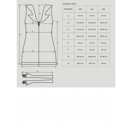 Bielizna-Emergency dress kostium  S/M + stetoskop - Obsessive