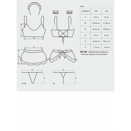 Bielizna-Maid kostium  S/M - Obsessive