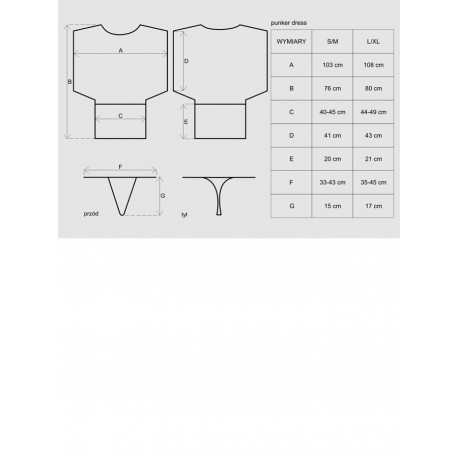 Bielizna-Punker sukienka i stringi L/XL - Obsessive