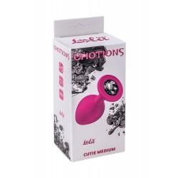 Plug-Anal Plug Emotions Cutie Medium Pink dark black crystal - Lola Toys