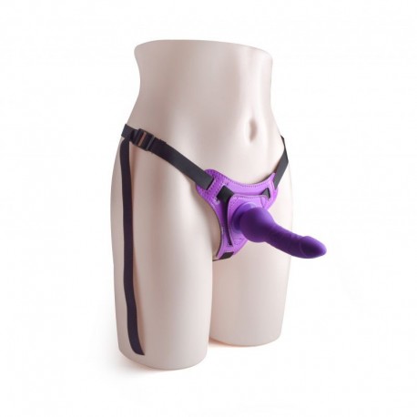 Cintura regolabile strap-on Purple con fallo realistico - Toyz4lovers