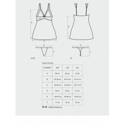 Bielizna-Secred koszulka i stringi L/XL - Obsessive