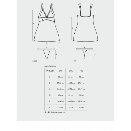 Bielizna-Secred koszulka i stringi L/XL - Obsessive