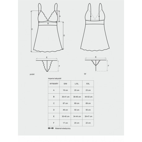 Bielizna-Idillia babydoll i stringi L/XL - Obsessive