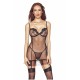 Palmina black XXL/XXXL (czarna halka&stringi/black chemise&string) - Anais