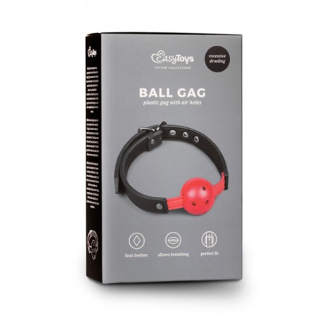 Knebel-Ball Gag With PVC Ball - Red - EasyToys