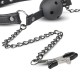 Knebel-Open Ball Gag With Nipple Clamps - EasyToys