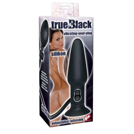 True Black Vibrating Butt Plug - You2Toys