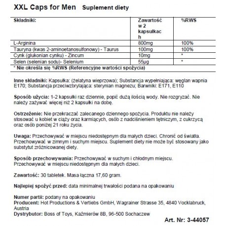 Supl.diety-XXL Caps for Men - Hot