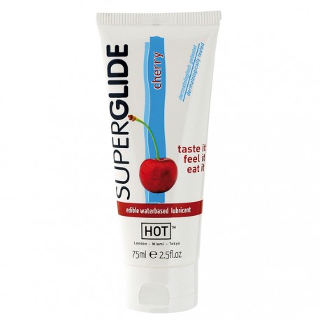 Żel-HOT Superglide CHERRY- 75ml edible lubricant waterbased - - Hot