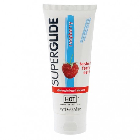 Żel-HOT Superglide RASPBERRY- 75ml  edible lubricant waterbased - Hot