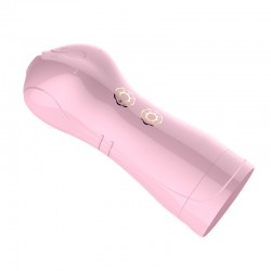 Masturbator-Vibrating and Flashing Masturbation Cup USB 7+7 Function / Talk Mode (Pink) - B - Series Fox