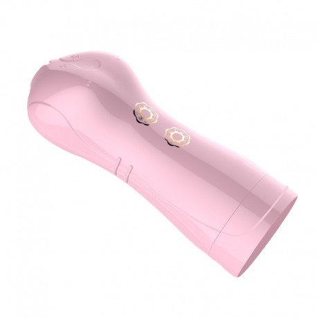 Masturbator-Vibrating and Flashing Masturbation Cup USB 7+7 Function / Talk Mode (Pink) - B - Series Fox