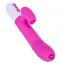Wibrator-Silicone Vibrator USB 7 Function and Thrusting Function / Heating, purple - B - Series Fox