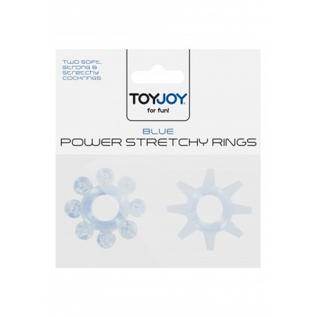 Power Stretchy Rings 2pcs Blue - ToyJoy