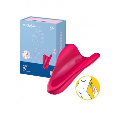 Stymulator - High Fly Finger Vibrator ( Red ) - Satisfyer