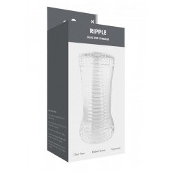 Masturbator- Me You Us Ripple Dual End Stroker Male Masturbator Transparent - Me You Us