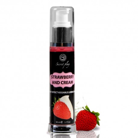 STRAWBERRY & CREAM HOT EFFECT KISSABLE LUBRICANT 50 ML - Secret Play