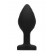 Diamond Heart Butt Plug - Large - Black - Ouch!