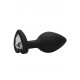 Diamond Heart Butt Plug - Large - Black - Ouch!