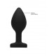 Diamond Heart Butt Plug - Large - Black - Ouch!