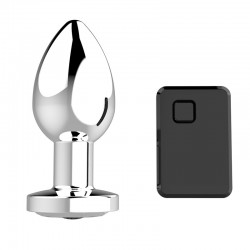Stymulator-Rechargeable Butt Plug Vibrator USB 10 Functions - Silver - B - Series Magic