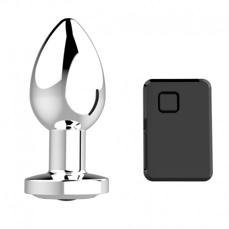Stymulator-Rechargeable Butt Plug Vibrator USB 10 Functions - Silver - B - Series Magic