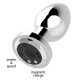 Stymulator-Rechargeable Butt Plug Vibrator USB 10 Functions - Silver - B - Series Magic