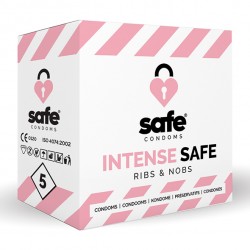 SAFE - Condoms Intense Safe Ribs & Nobs (5 pcs) - Safe