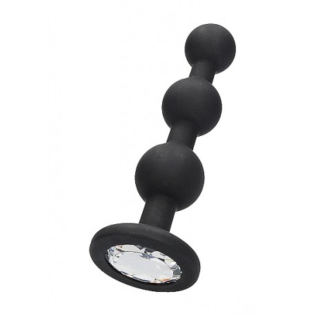 Silicone Beaded Diamond Butt Plug - Black - Ouch!