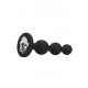 Silicone Beaded Diamond Butt Plug - Black - Ouch!