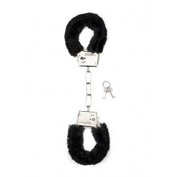 Furry Handcuffs - Black - ShotsToys