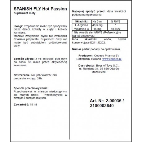 Supl.diety-Spanish Fly Hot Passion EU - Cobeco
